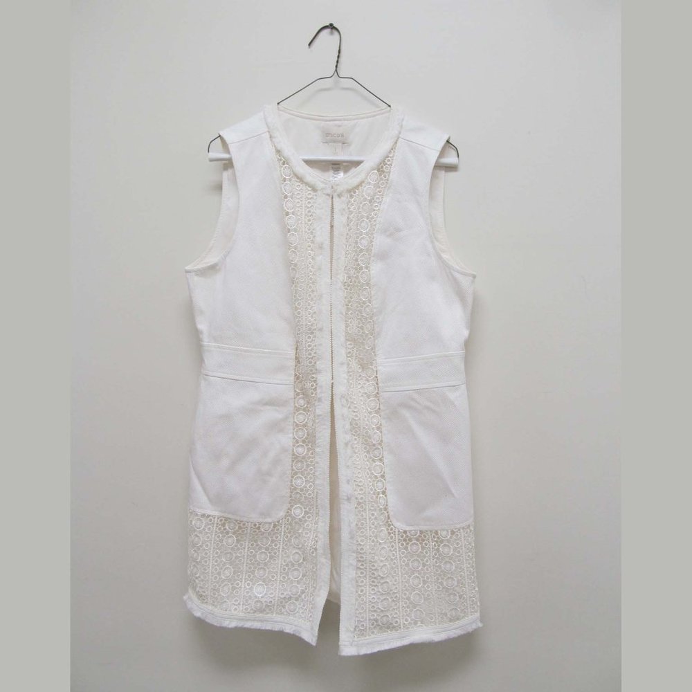 Chico's Novelty Mixed Vest Jacket NEW Size Medium